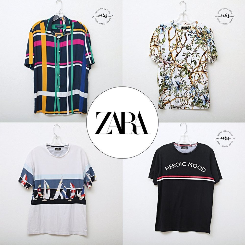 Bundle‎ of 4 Zara Men's Printed Short Sleeve Tops Size S